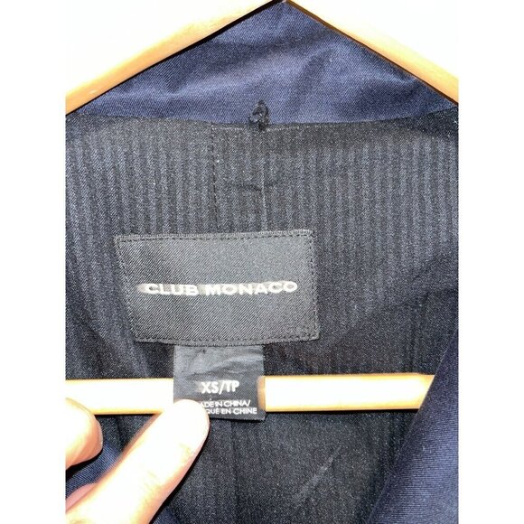 Club Monaco XS Dark Blue Double-Breasted Trench Coat Womens - Picture 8 of 8